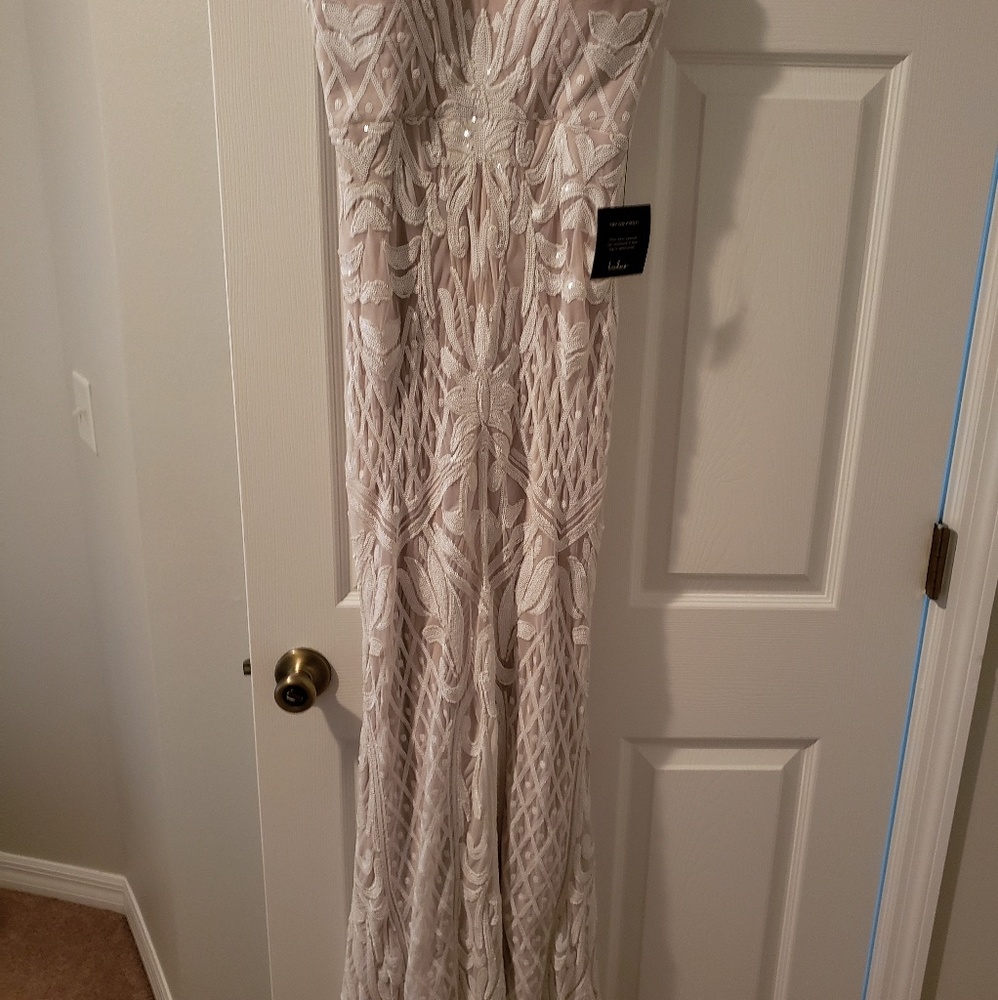 White sequin maxi dress